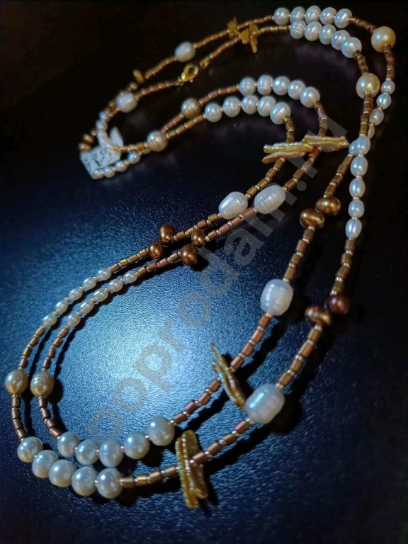 Длинные Бусы. 1метр 39см. Italia Independent. Натуральный Жемчуг.