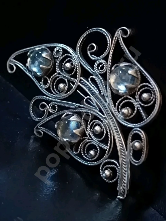 Крупная Брошь. Казаковская Скань. Винтаж СССР.