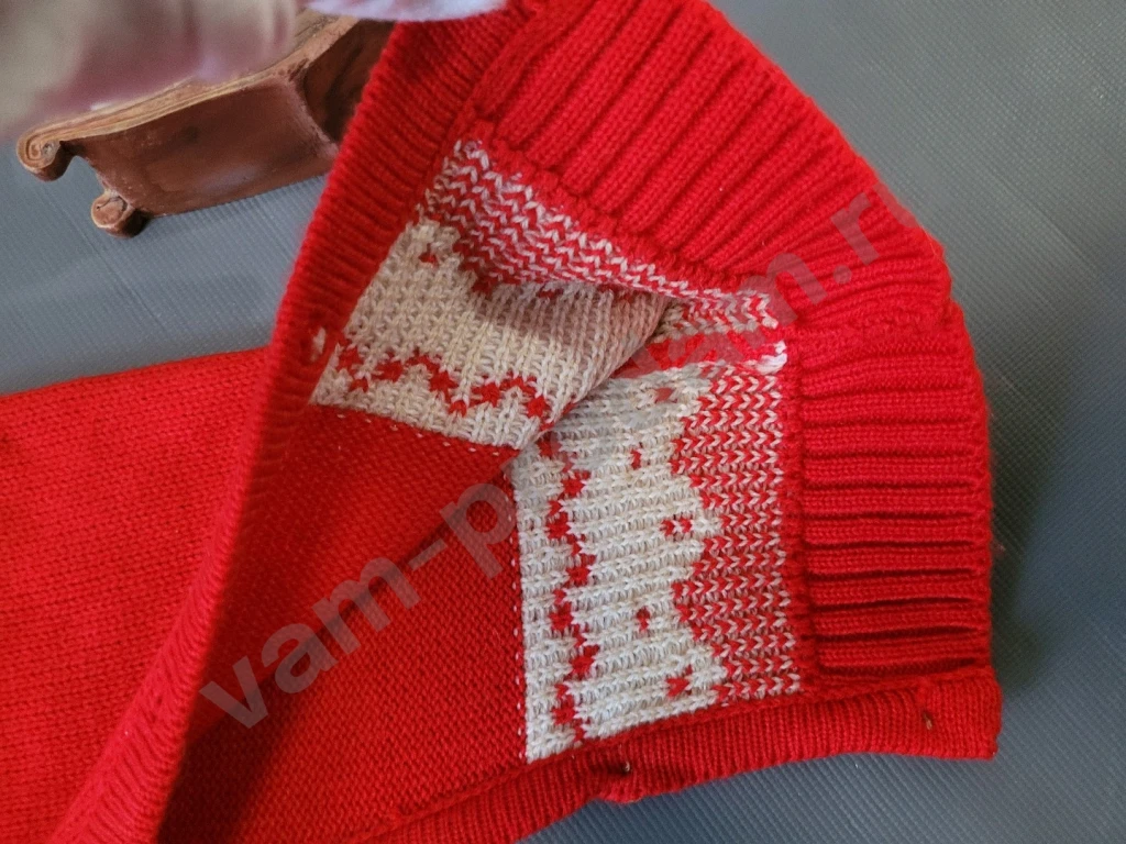 Комбинезон вязаный новогодний Крошка Я 86 красный