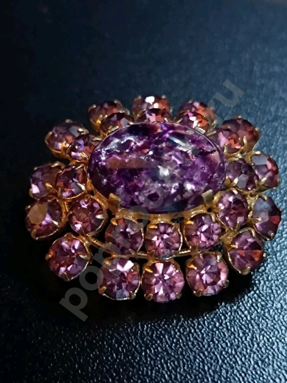 Ярусная Брошь. Чехия. Jablonex. Винтаж. Стекло.