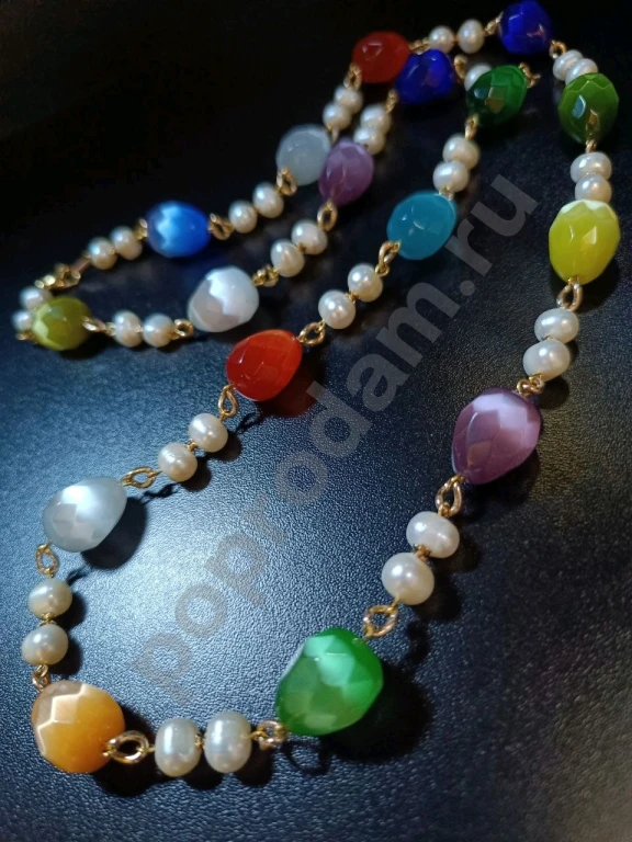 Длинные Бусы Цепочка. Italia Independent. Натуральный Жемчуг.