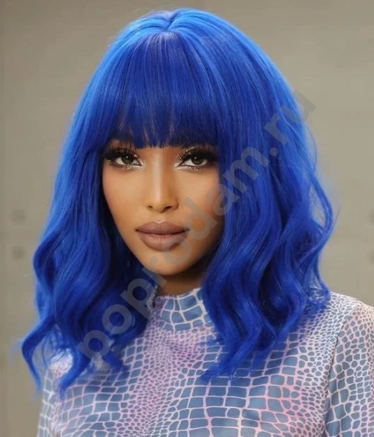 Парик синий каре новый