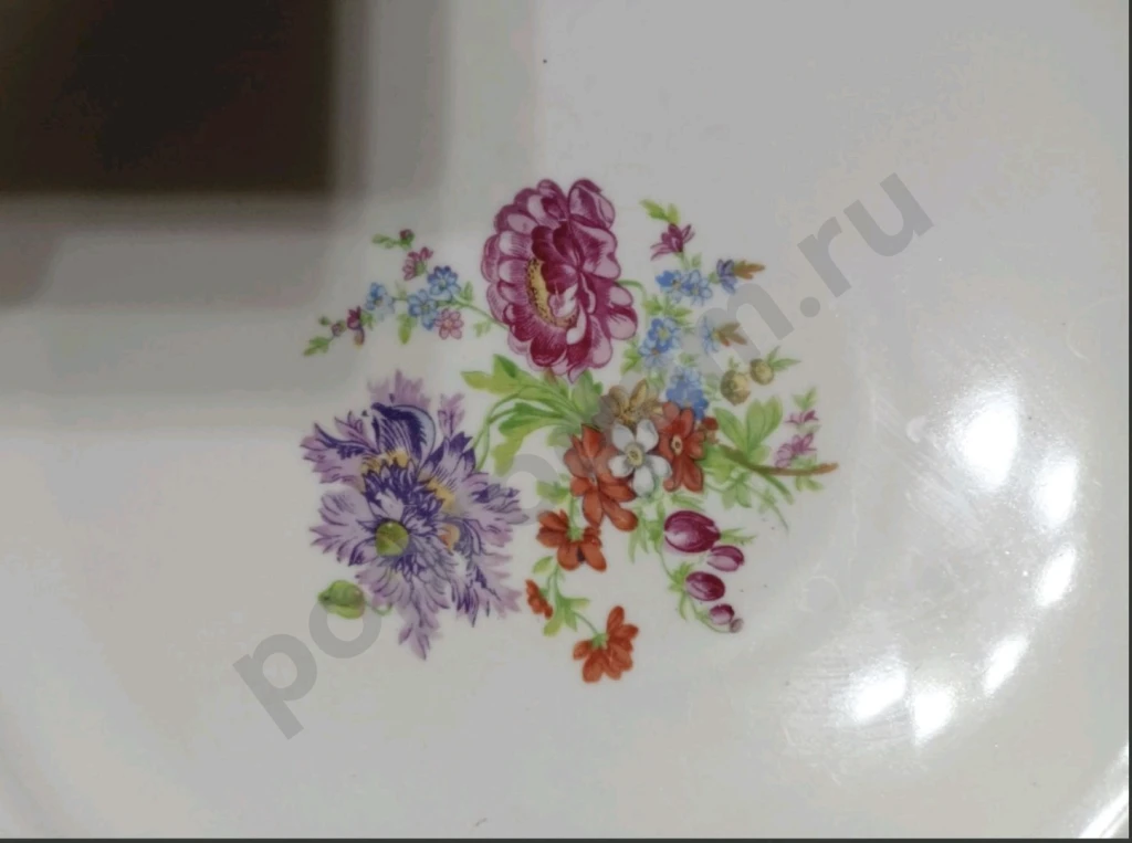 Большое Блюдо Мейсенский букет Дулево