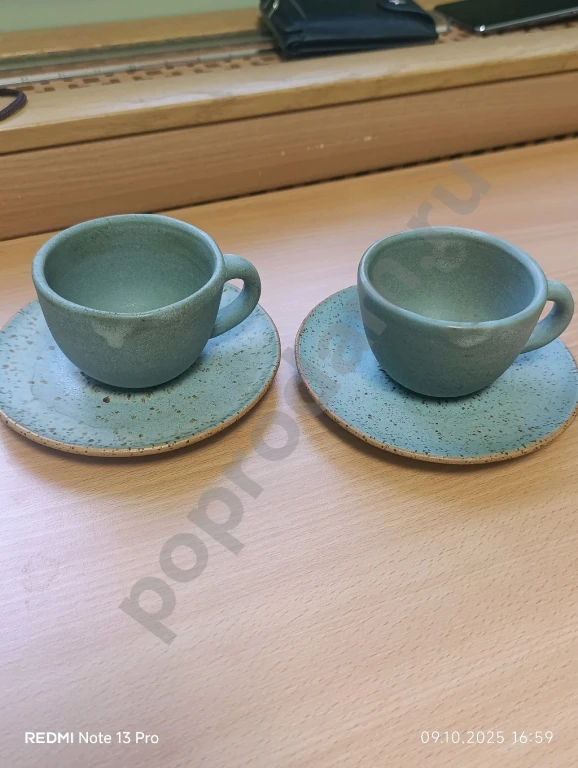 Чашечки с блюдцами из глины (Частная работа)
