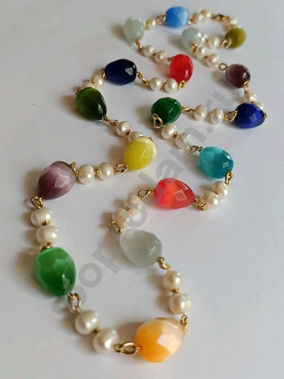 Длинные Бусы Цепочка. Italia Independent. Натуральный Жемчуг.