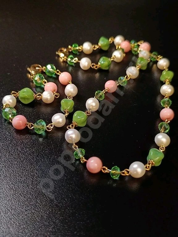 Комплект. Бусы Цепочка и Браслет. Italia Independent. Натуральный Жемчуг, Коралл.