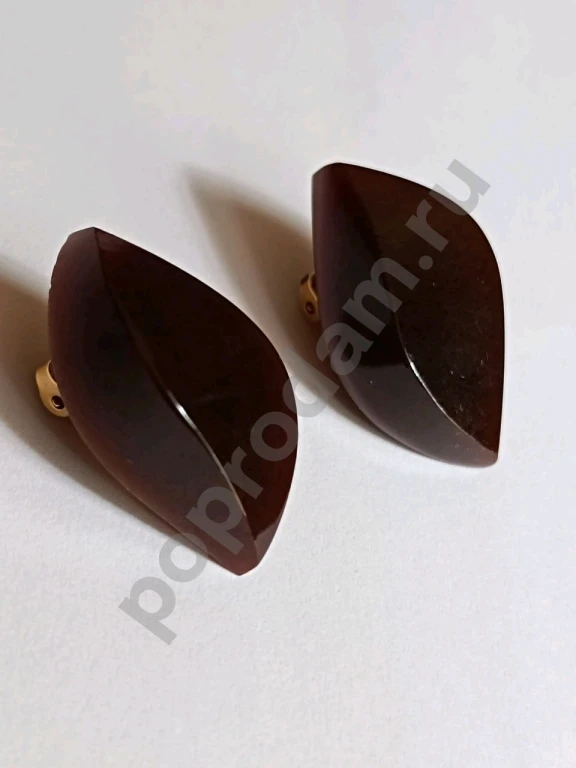 Клипсы. Винтаж. Калининград. Маркировка. Натуральный Янтарь.