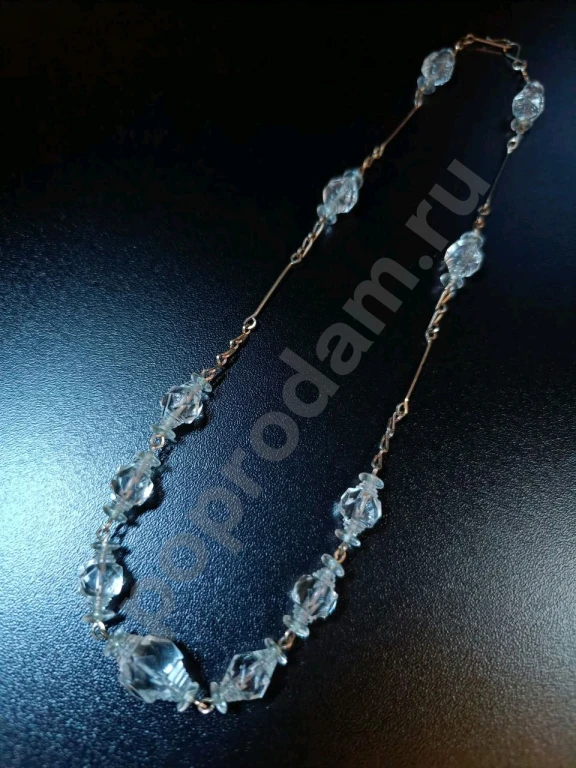 Колье. Винтаж 40-ые. Резное Стекло.