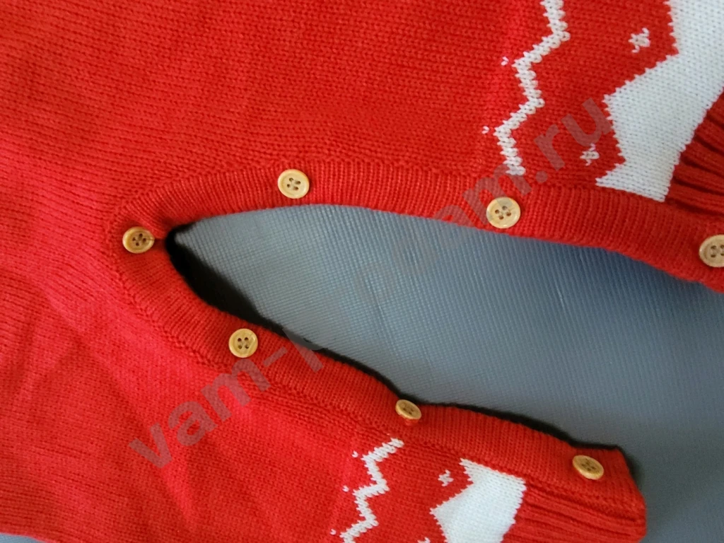 Комбинезон вязаный новогодний Крошка Я 86 красный