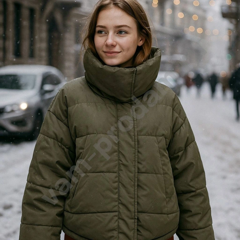 Куртка женская зелёная Размер 50 52