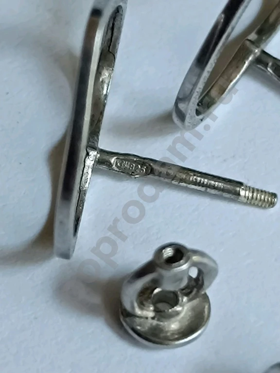 Серьги. Серебро 925 пробы. Тризуб.