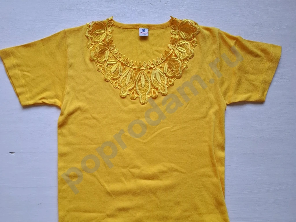 Женская футболка желтая хлопок 46-48