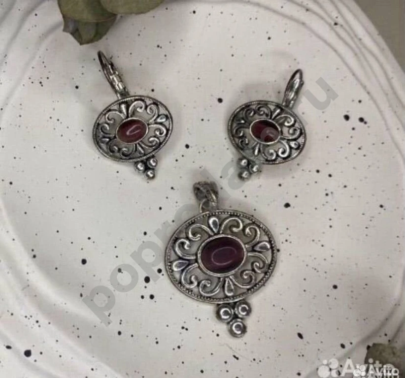 Avon серьги и кулон комплект украшений