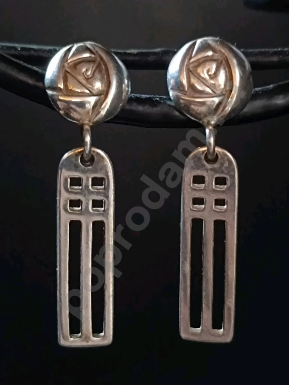 Серьги Mackintosh Rose. Серебро 925. Italia.