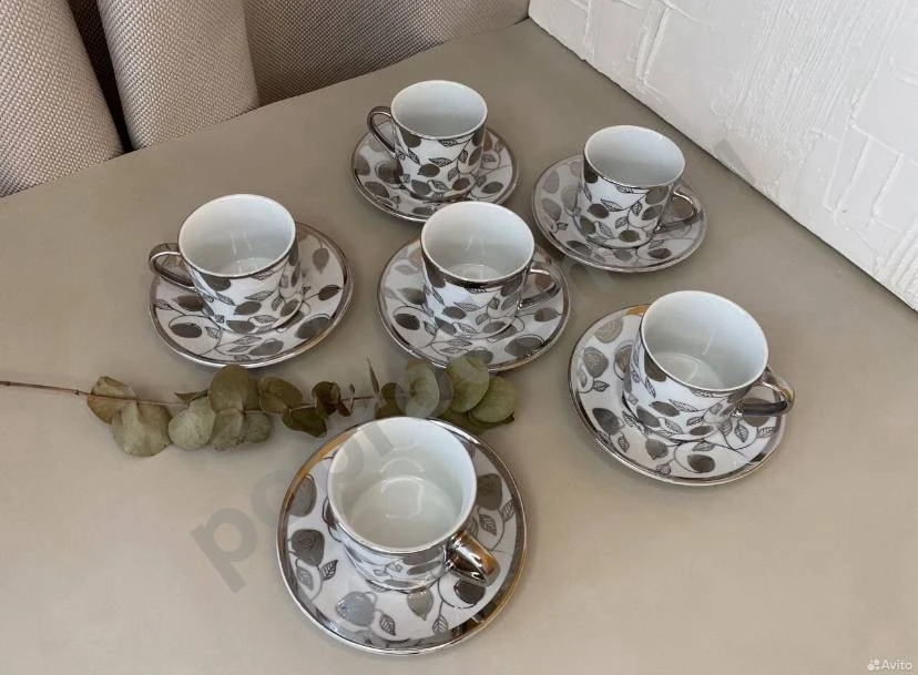 Кофейный сервиз на 6 персон чашки и блюдца
