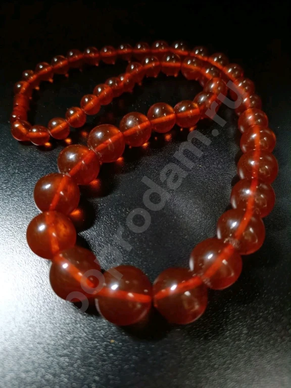 Длинные Крупные Бусы. Натуральный Янтарь. Винтаж.