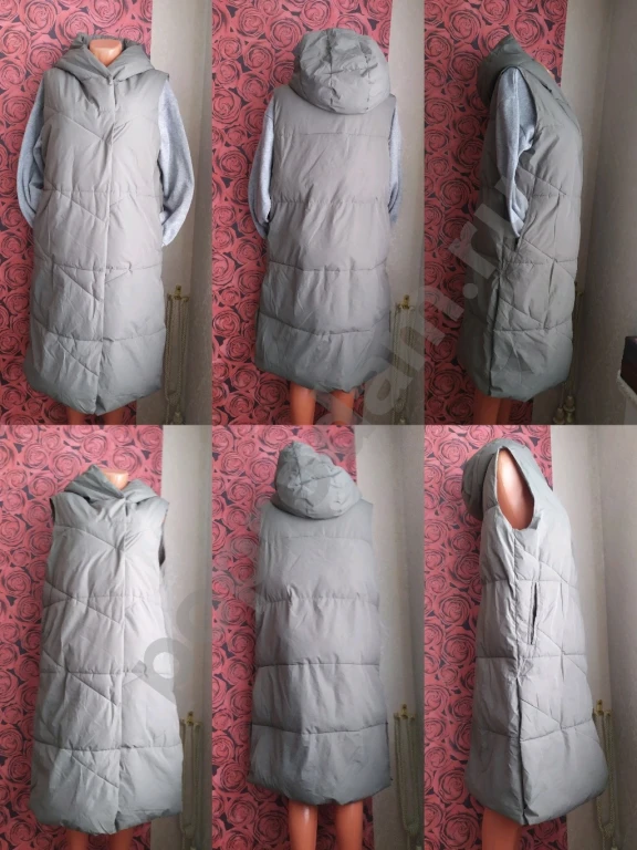 Жилет Reserved размер S 44 длинный стеганный женский тепленький с капюшоном и 2 кармана