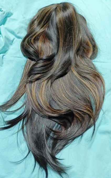 Парик черный с челкой новый