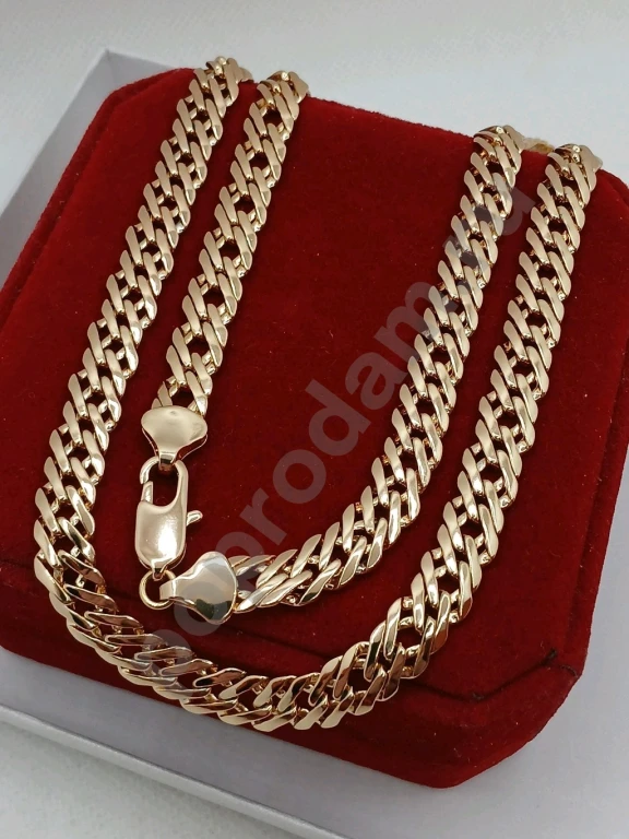 Цепочка Luxe Gold ок.60см/8мм Двойной Ромб