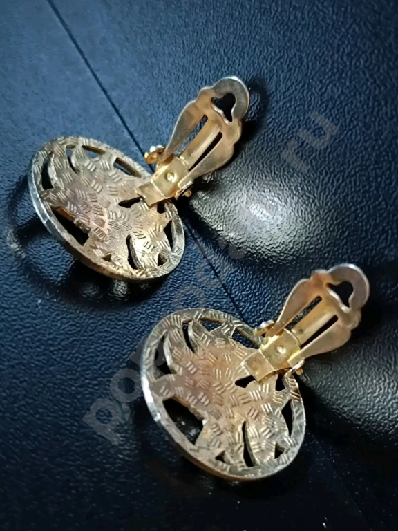 Крупные Клипсы. Клуазоне. Винтаж.