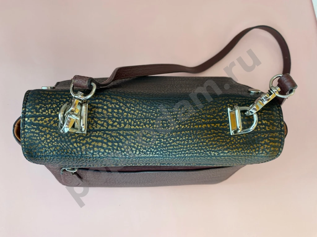 Каркасная бордовая сумка Leo Ventoni кросс-боди Италия