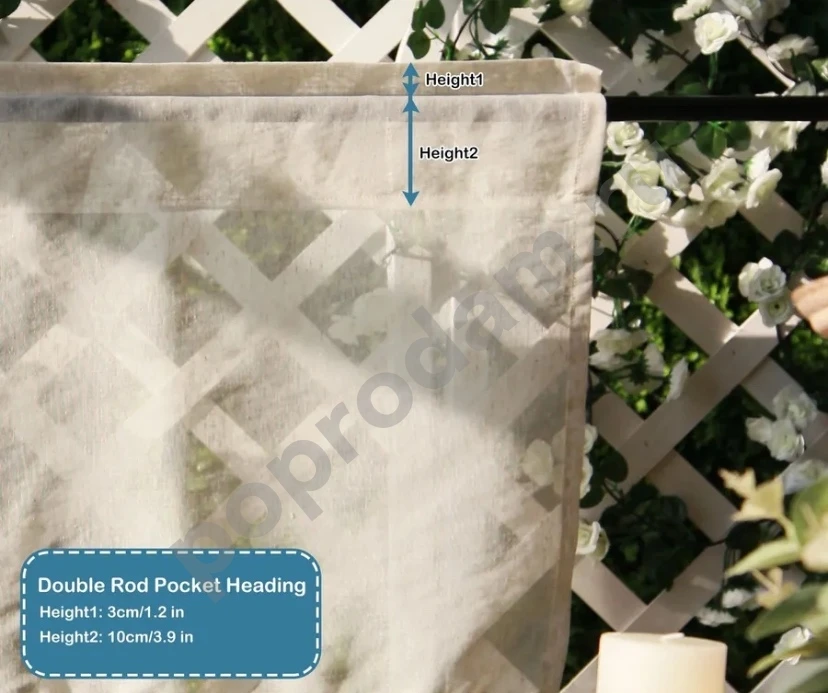 Короткая штора-кафе тюль с кисточками 150х40 2 шт