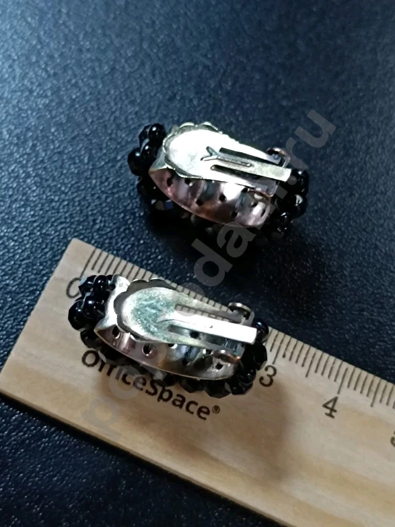 Крупные Клипсы. Винтаж 40-ые. Стекло.