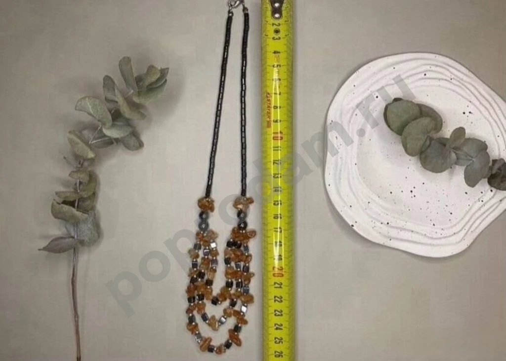 Винтажные бусы колье из сердолика и гематита