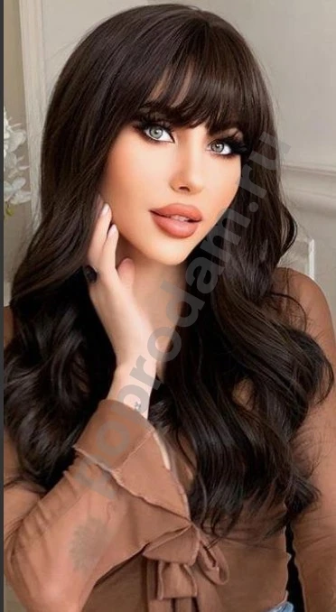 Парик темный длинный новый