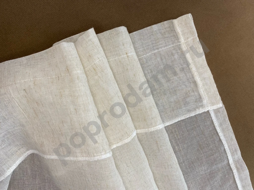 Короткая штора-кафе тюль с кисточками 150х40 2 шт