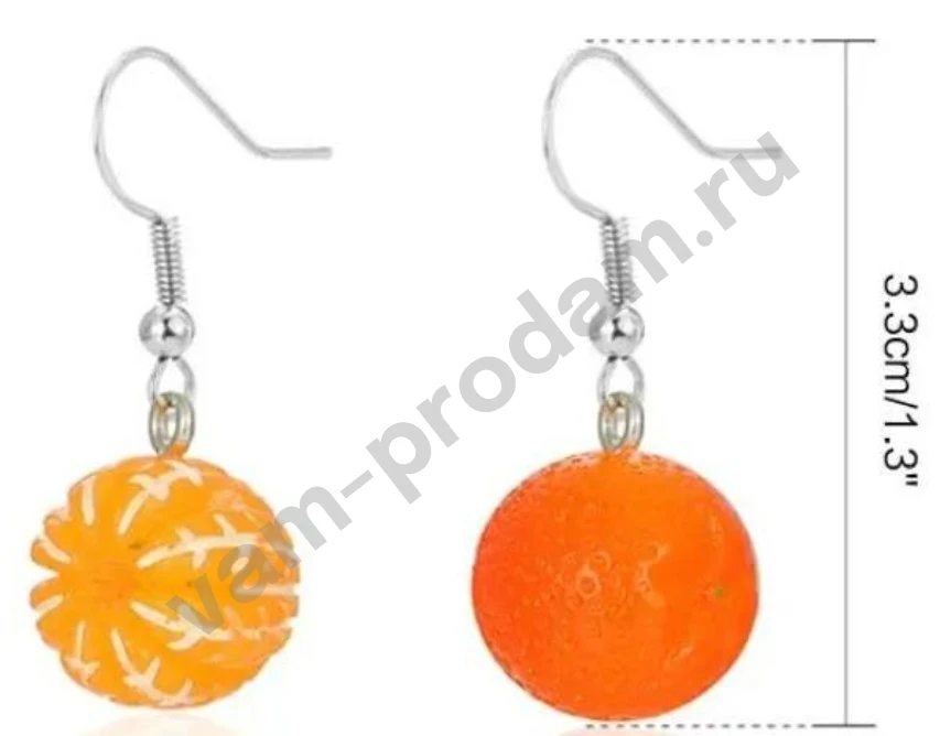 Сережки мандаринки новые