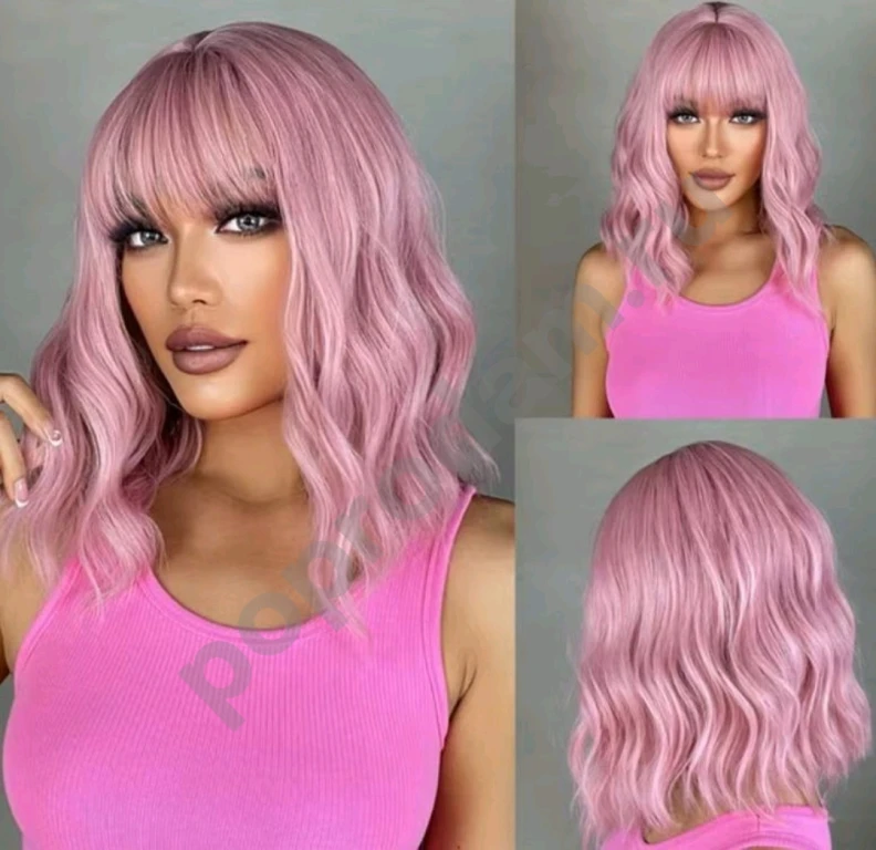 Парик розовый новый