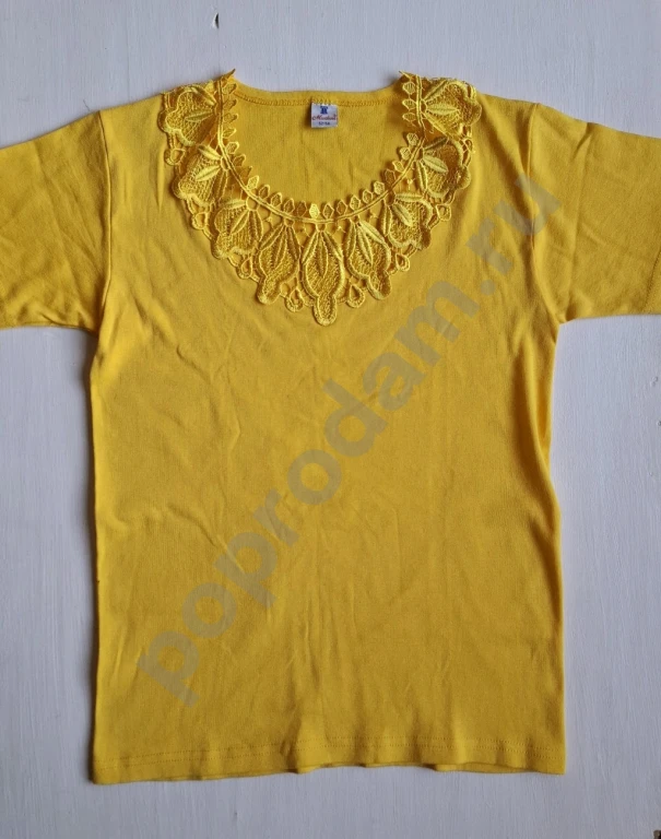 Женская футболка желтая хлопок 46-48