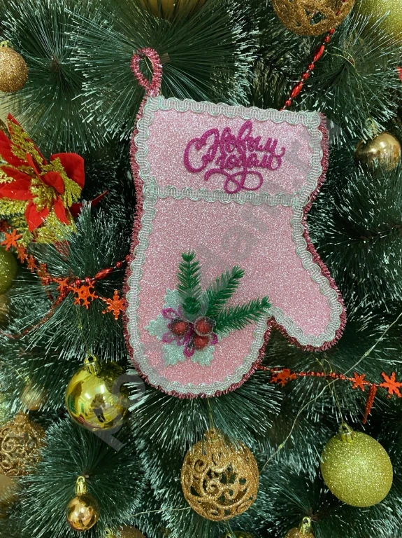 Елочное украшение варежка