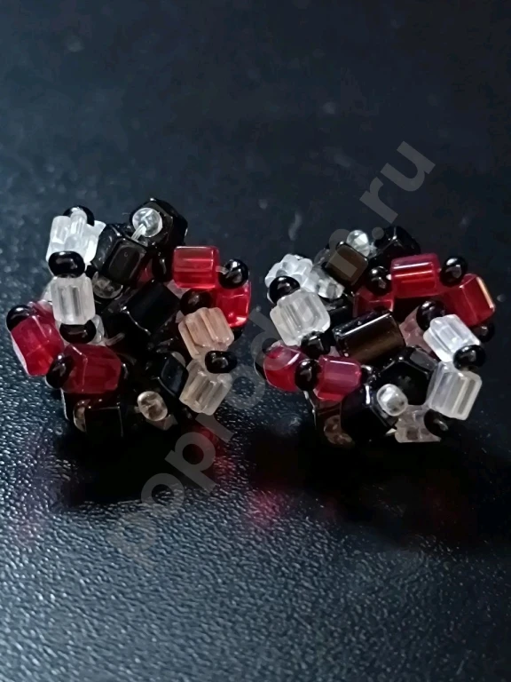 Наборные Клипсы. Чехия. Jablonex. Винтаж. Стекло.