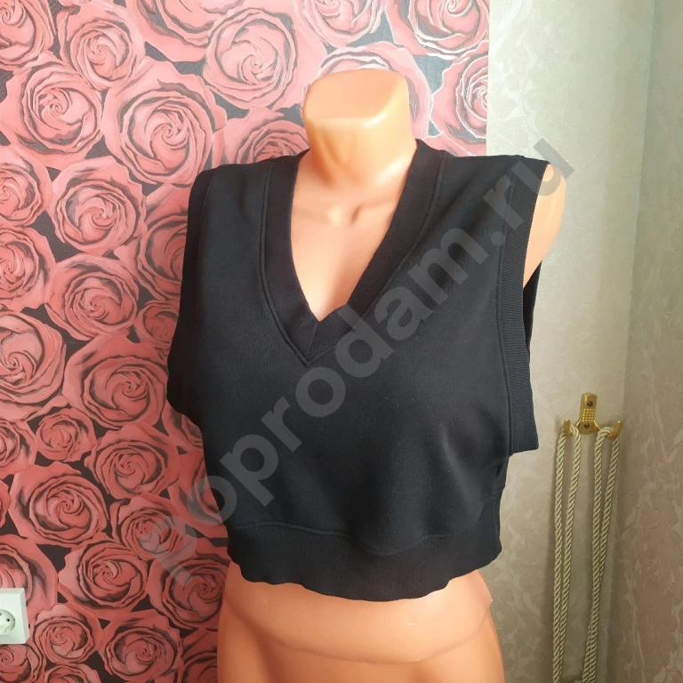 Жилетка S безрукавка H&M топ хлопок Турция