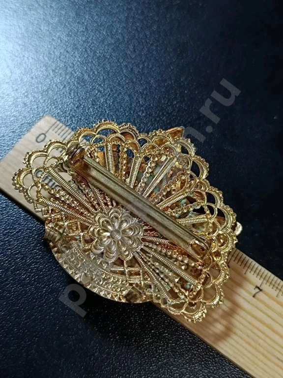 Крупная Брошь. Чехия. Jablonex. Винтаж. Стекло.