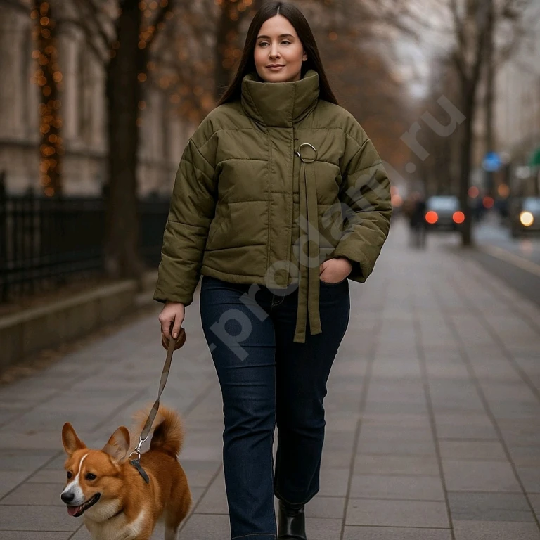 Куртка женская зелёная Размер 50 52