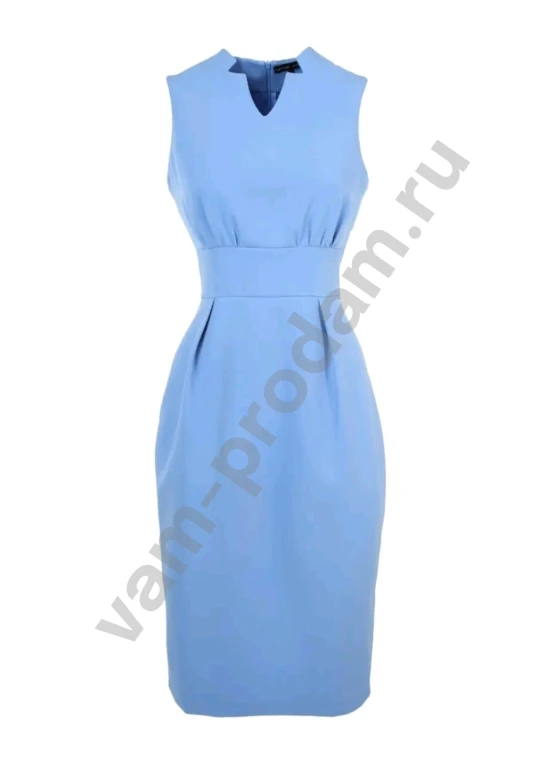 Платье голубое на молнии Размер 54