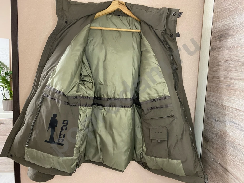 Зимняя мужская куртка пуховик пух перо M 46-48 хаки