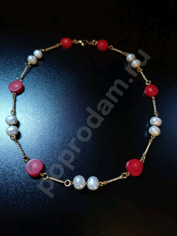 Бусы Цепочка. Italia Independent. Натуральный Жемчуг, Коралл.