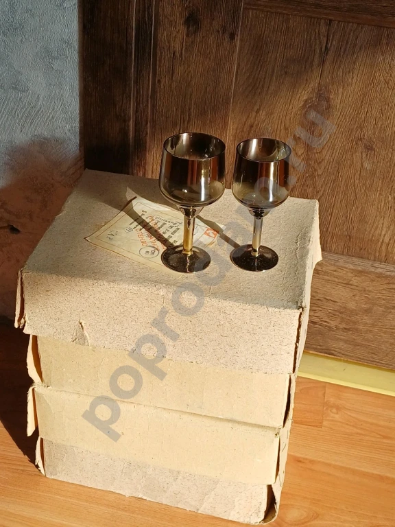 Фужеры бокалы дымчатые хрустальная ваза для фруктов стеклянный салатник