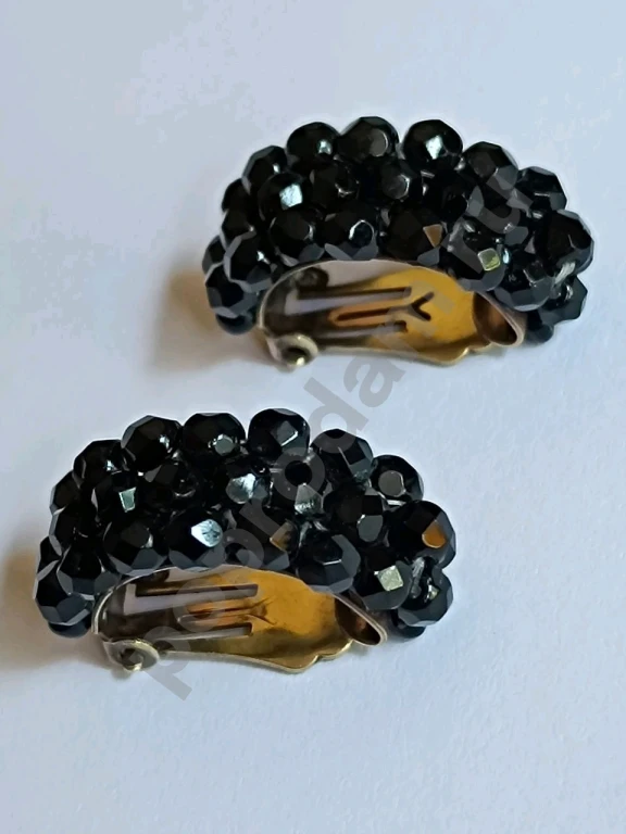 Крупные Клипсы. Винтаж 40-ые. Стекло.