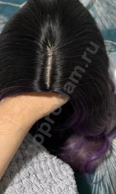Парик фиолетовый длинный новый