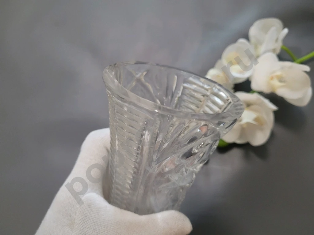 Хрустальная Ваза для цветов Винтаж СССР 18см
