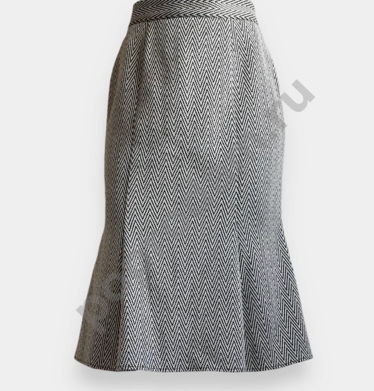Брендовая женская серая теплая юбка миди с узором