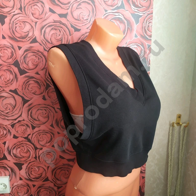 Жилетка S безрукавка H&M топ хлопок Турция