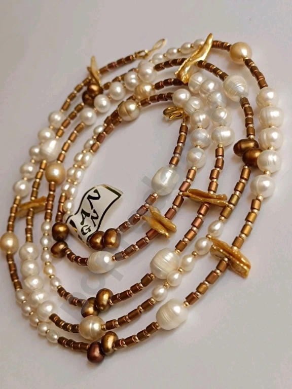 Длинные Бусы. 1метр 39см. Italia Independent. Натуральный Жемчуг.