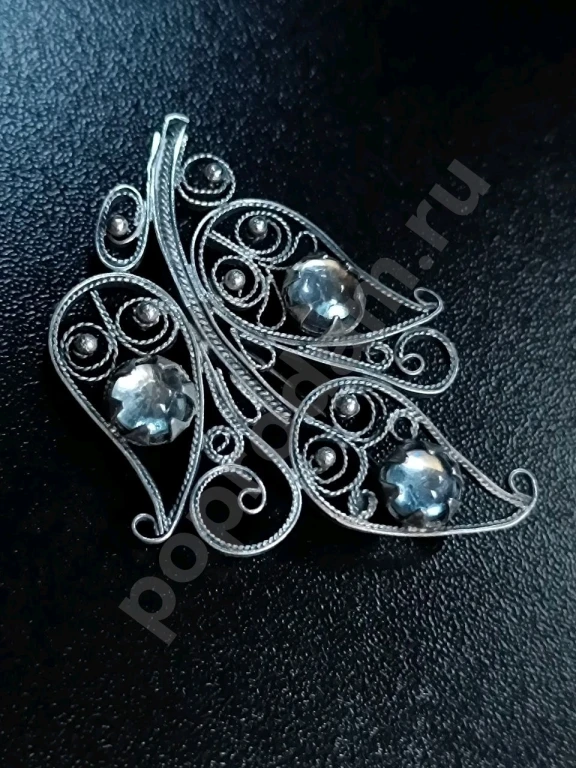 Крупная Брошь. Казаковская Скань. Винтаж СССР.