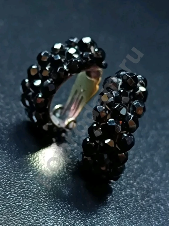 Крупные Клипсы. Винтаж 40-ые. Стекло.